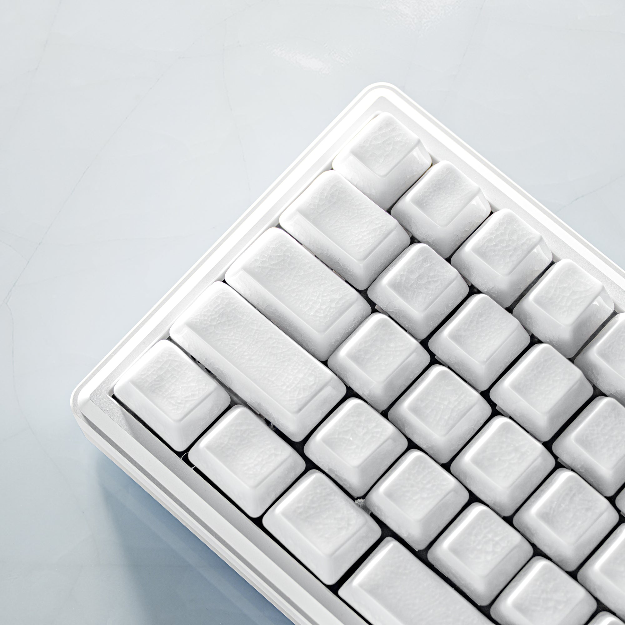 Ceramic Keycap Full Set-White Crazed