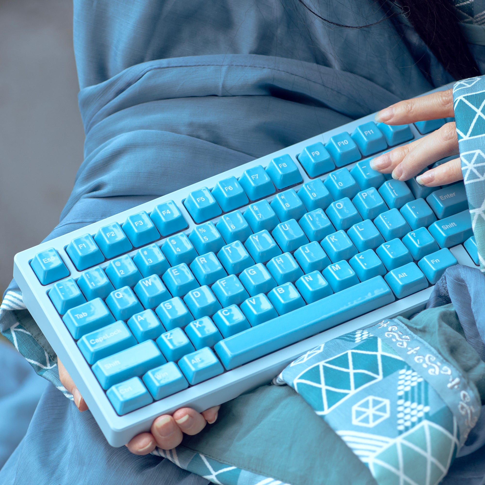 Ceramic Keycap Full Set-Water Blue