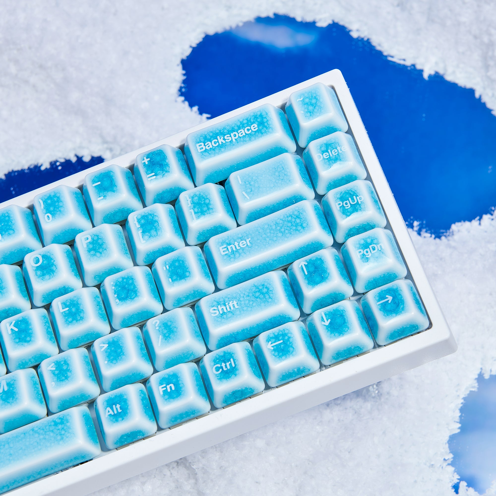 Ceramic Keycap Full Set-Blue Crazed