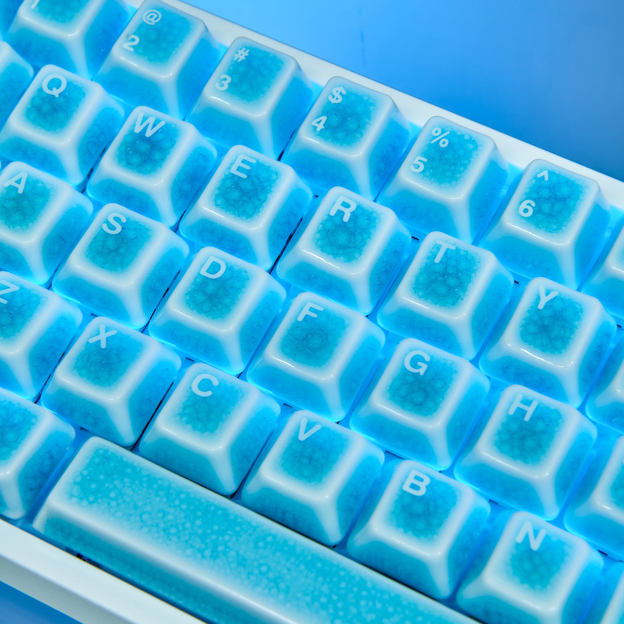 Ceramic Keycap Full Set-Blue Crazed