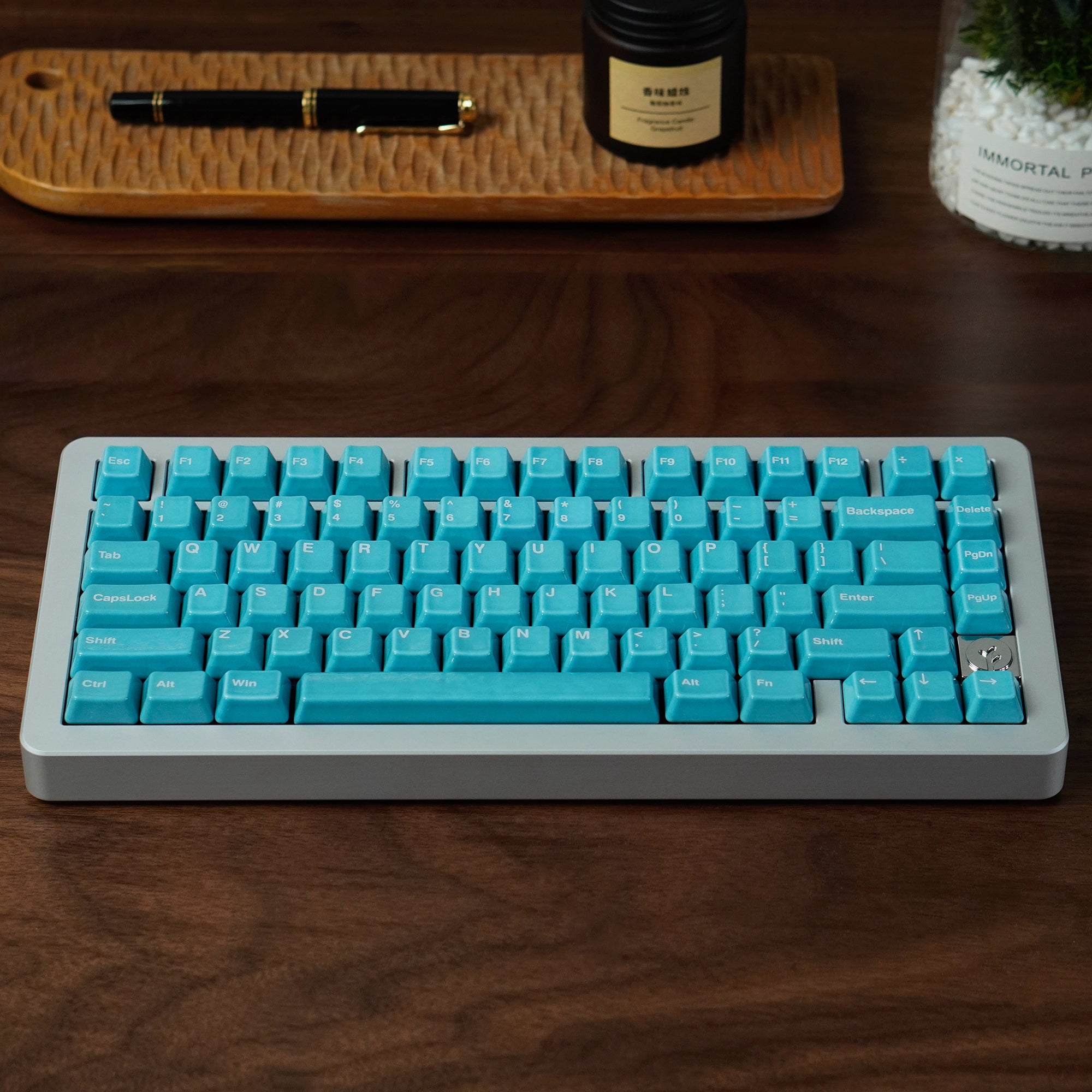 Ceramic Keycap Full Set-Canal Blue