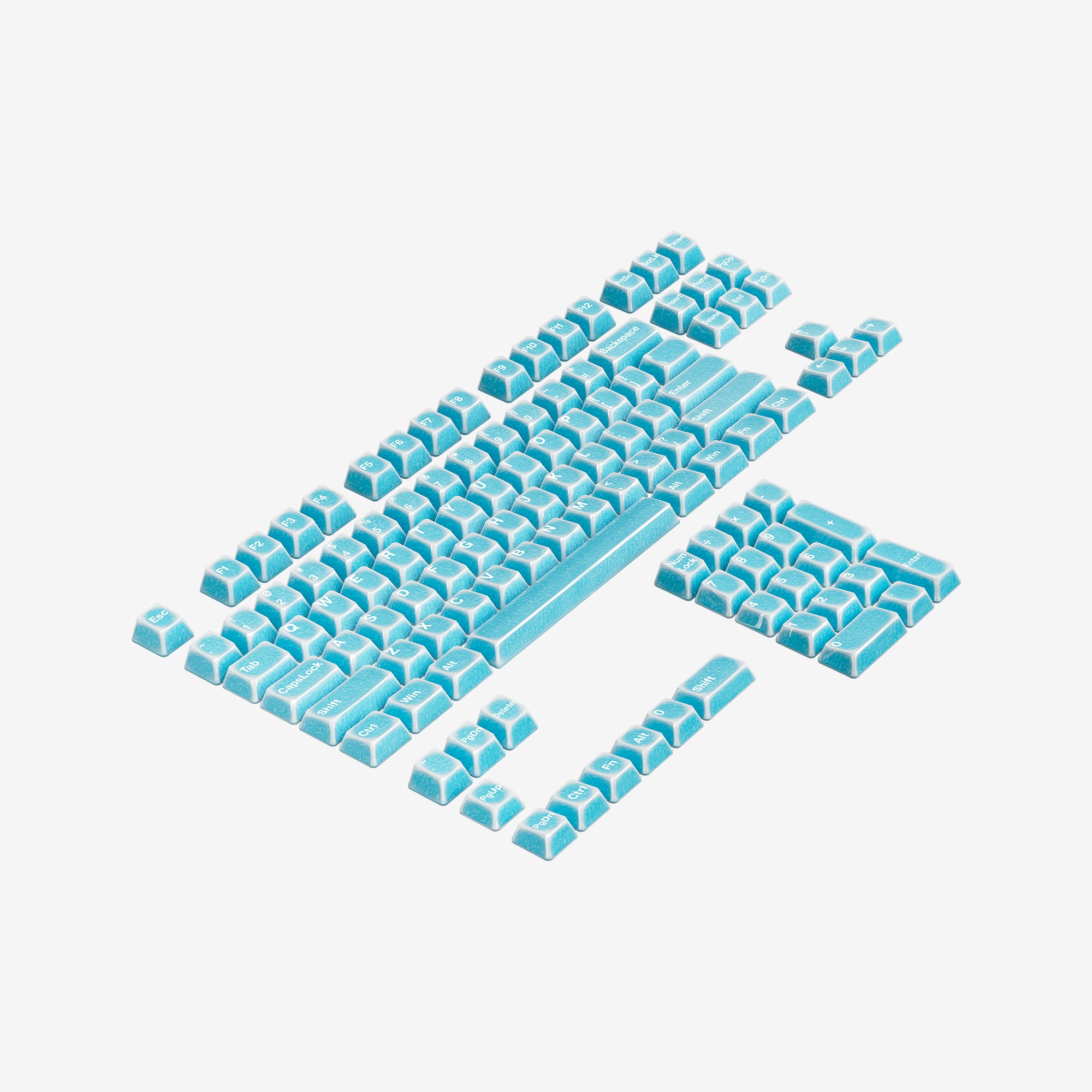 Ceramic Keycap Full Set-Blue Crazed