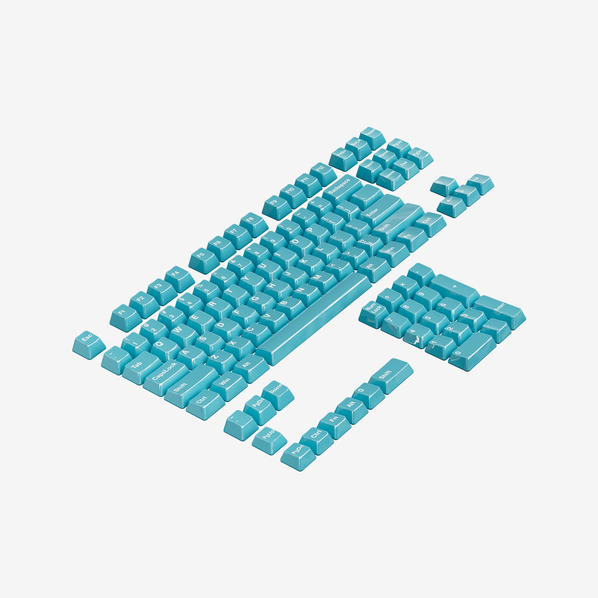 Ceramic Keycap Full Set-Canal Blue